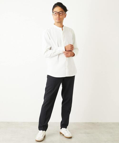 MEN'S MELROSE(メンズメルローズ)の「ウーリースラブオックス スタンダードバンドカラーシャツ(シャツ/ブラウス・メンズ・ブルーグリーン/ブラウン/ネイビー/ホワイト・2/4/3)」の20枚目の写真