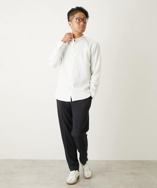 MEN'S MELROSE(メンズメルローズ)の「ウーリースラブオックス スタンダードバンドカラーシャツ(シャツ/ブラウス・メンズ・ブルーグリーン/ブラウン/ネイビー/ホワイト・2/4/3)」の21枚目の写真