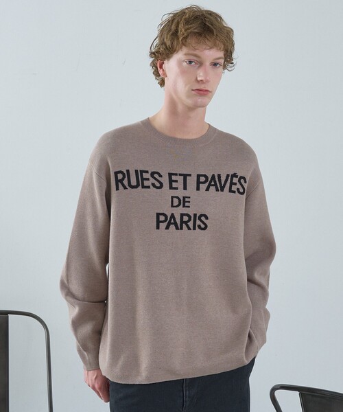 ジャガードロゴニットプルオーバー / オーバーサイズ / LE TRIO