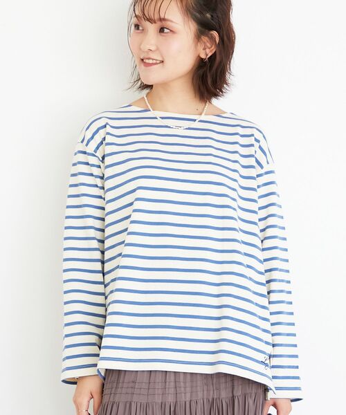 le.coeur blanc(ルクールブラン)の「バスクボーダーロンT(Tシャツ/カットソー・レディース・グリーン系その他/ブルー系その他2/ブラック系その他/ブラウン系その他2・38)」の4枚目の写真