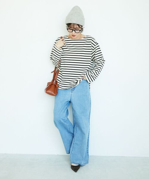 le.coeur blanc(ルクールブラン)の「バスクボーダーロンT(Tシャツ/カットソー・レディース・グリーン系その他/ブルー系その他2/ブラック系その他/ブラウン系その他2・38)」の18枚目の写真