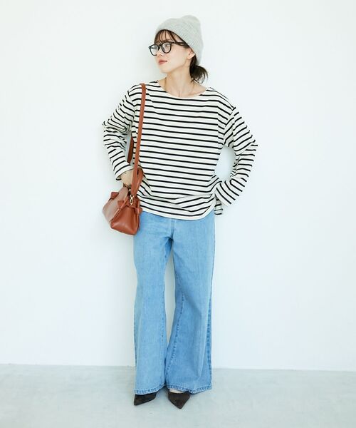 le.coeur blanc(ルクールブラン)の「バスクボーダーロンT(Tシャツ/カットソー・レディース・グリーン系その他/ブルー系その他2/ブラック系その他/ブラウン系その他2・38)」の19枚目の写真