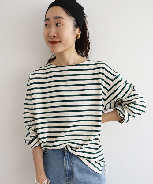 le.coeur blanc(ルクールブラン)の「バスクボーダーロンT(Tシャツ/カットソー・レディース・グリーン系その他/ブルー系その他2/ブラック系その他/ブラウン系その他2・38)」の5枚目の写真