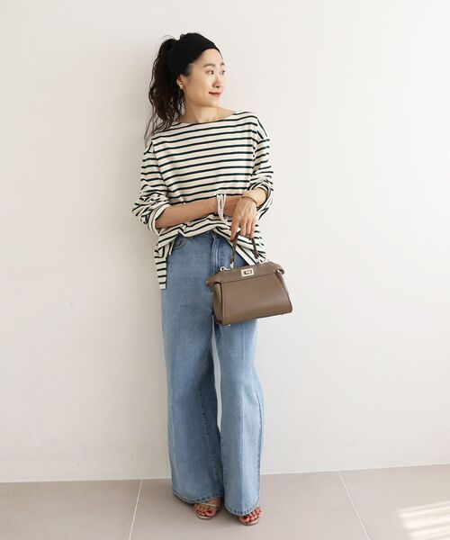 le.coeur blanc(ルクールブラン)の「バスクボーダーロンT(Tシャツ/カットソー・レディース・グリーン系その他/ブルー系その他2/ブラック系その他/ブラウン系その他2・38)」の7枚目の写真