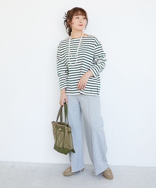 le.coeur blanc(ルクールブラン)の「バスクボーダーロンT(Tシャツ/カットソー・レディース・グリーン系その他/ブルー系その他2/ブラック系その他/ブラウン系その他2・38)」の9枚目の写真