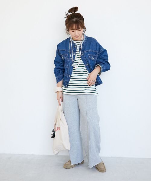 le.coeur blanc(ルクールブラン)の「バスクボーダーロンT(Tシャツ/カットソー・レディース・グリーン系その他/ブルー系その他2/ブラック系その他/ブラウン系その他2・38)」の10枚目の写真