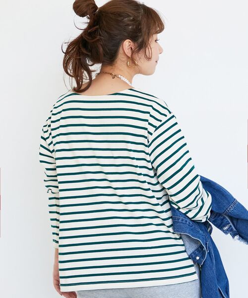 le.coeur blanc(ルクールブラン)の「バスクボーダーロンT(Tシャツ/カットソー・レディース・グリーン系その他/ブルー系その他2/ブラック系その他/ブラウン系その他2・38)」の14枚目の写真