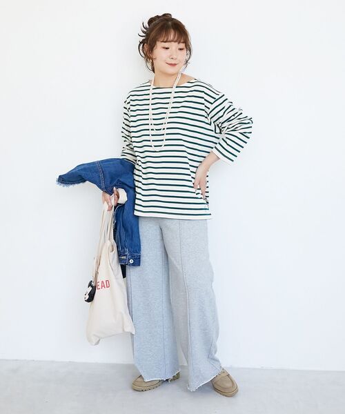 le.coeur blanc(ルクールブラン)の「バスクボーダーロンT(Tシャツ/カットソー・レディース・グリーン系その他/ブルー系その他2/ブラック系その他/ブラウン系その他2・38)」の15枚目の写真