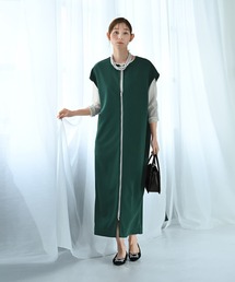 【Kana Oyama×BLK001】ジップジレワンピース