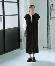 【Kana Oyama×BLK001】ジップジレワンピース