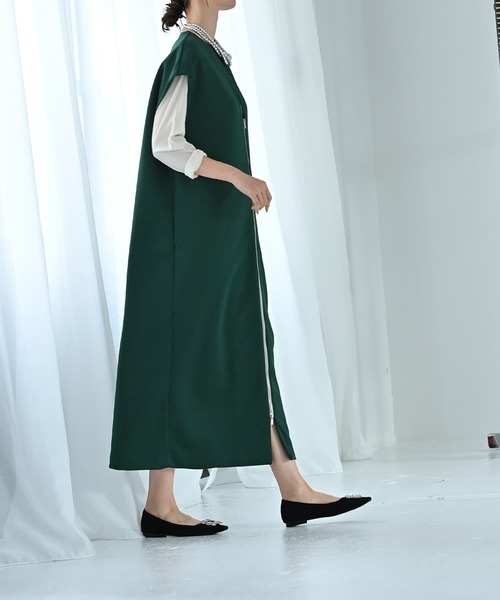 STYLE DELI(スタイルデリ)の「【Kana Oyama×BLK001】ジップジレワンピース(ワンピース・レディース・ブラック/グリーン・FREE)」の7枚目の写真