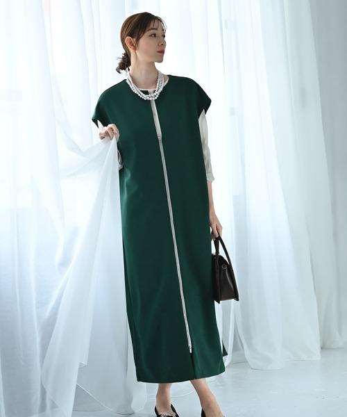 STYLE DELI(スタイルデリ)の「【Kana Oyama×BLK001】ジップジレワンピース(ワンピース・レディース・ブラック/グリーン・FREE)」の8枚目の写真