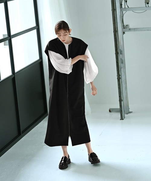 STYLE DELI(スタイルデリ)の「【Kana Oyama×BLK001】ジップジレワンピース(ワンピース・レディース・ブラック/グリーン・FREE)」の14枚目の写真