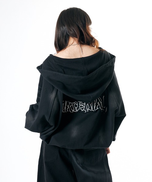 Theater code（シアターコード）の「Raglan Silhouette Zip-Up Hoodie/ラグランシルエット ジップアップパーカー 2026年 夏 夏服メンズ（パーカー・メンズ・ブラック/ベージュ・L/M）」の2枚目の写真