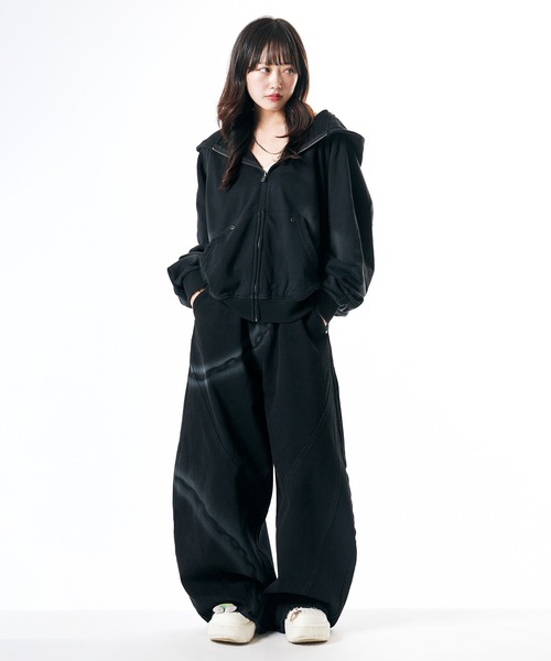 Theater code（シアターコード）の「Raglan Silhouette Zip-Up Hoodie/ラグランシルエット ジップアップパーカー 2026年 夏 夏服メンズ（パーカー・メンズ・ブラック/ベージュ・L/M）」の17枚目の写真