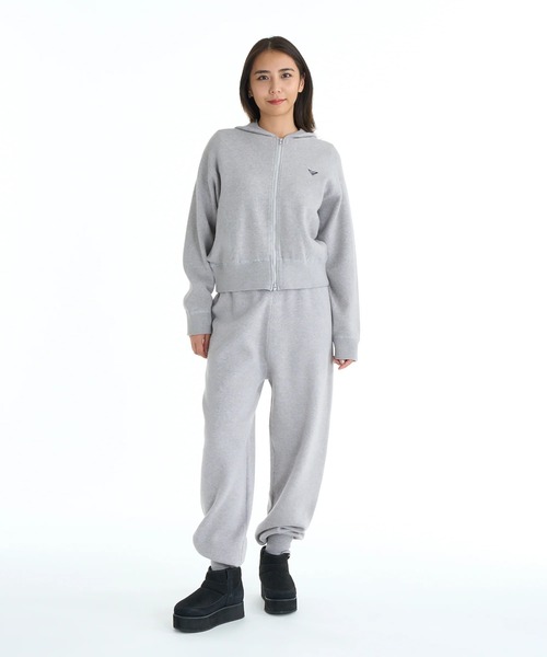 ROXY(ロキシー)の「HEART WAVE KNIT HOO /ロキシーロゴワンポイントジップアップニットフーディー・パーカー (SET UP・セットアップ対応可能・空港コーデ)(ニット/セーター・レディース・チャコールグレー/ブラウン/グレー・MEDIUM/LARGE)」の20枚目の写真