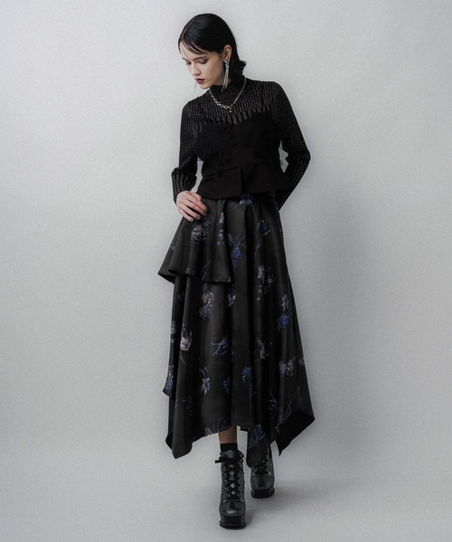 HARE（ハレ）の「Autumnflowerウエストデザインスカート(HARE)（スカート・レディース・ブルーパープル/レッド・FREE）」の7枚目の写真