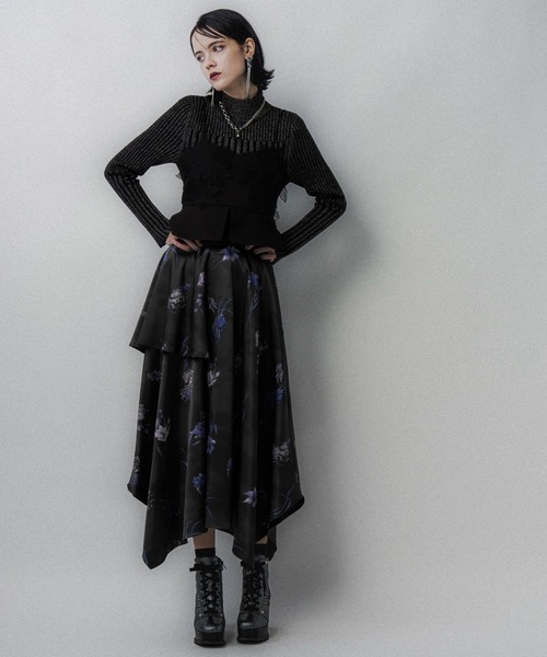 HARE（ハレ）の「Autumnflowerウエストデザインスカート(HARE)（スカート・レディース・ブルーパープル/レッド・FREE）」の8枚目の写真