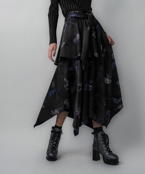 HARE（ハレ）の「Autumnflowerウエストデザインスカート(HARE)（スカート・レディース・ブルーパープル/レッド・FREE）」の11枚目の写真