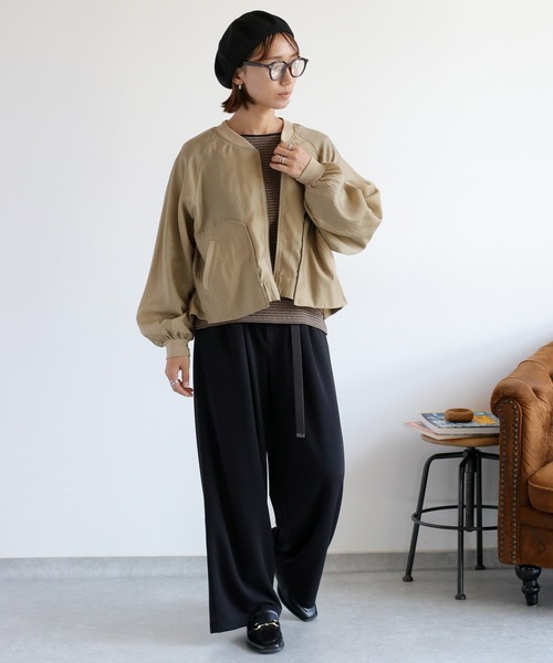 cepo（セポ）の「レイヤーミリタリードロストブルゾン（ブルゾン・レディース・グレー/ベージュ/ブラック・M）」の3枚目の写真