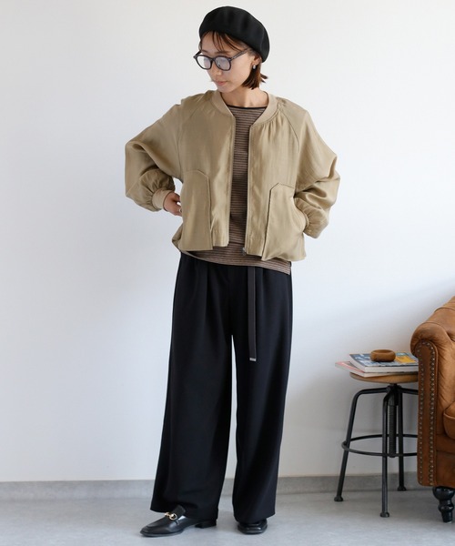 cepo（セポ）の「レイヤーミリタリードロストブルゾン（ブルゾン・レディース・グレー/ベージュ/ブラック・M）」の16枚目の写真