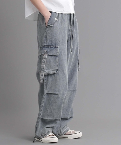 .WORKS（ドットワークス）の「デニムフラップポケタブ使いカーゴパンツ（デニムパンツ・レディース・ダークグレー/ブルー/サックスブルー・M）」の8枚目の写真