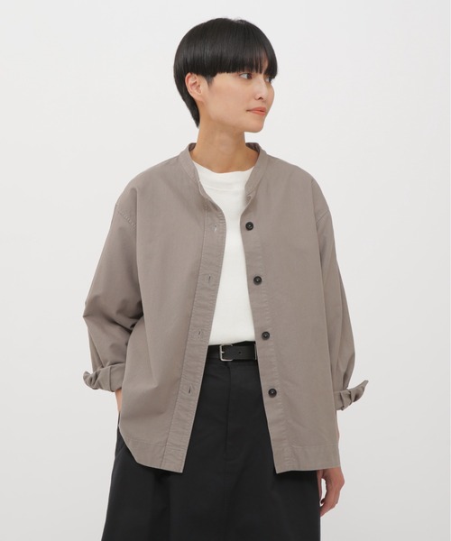 MHL.（エムエイチエル）の「SOFT HOPSACK（シャツ/ブラウス・レディース・グレー/オフホワイト/セージグリーン・3/2/1）」の3枚目の写真