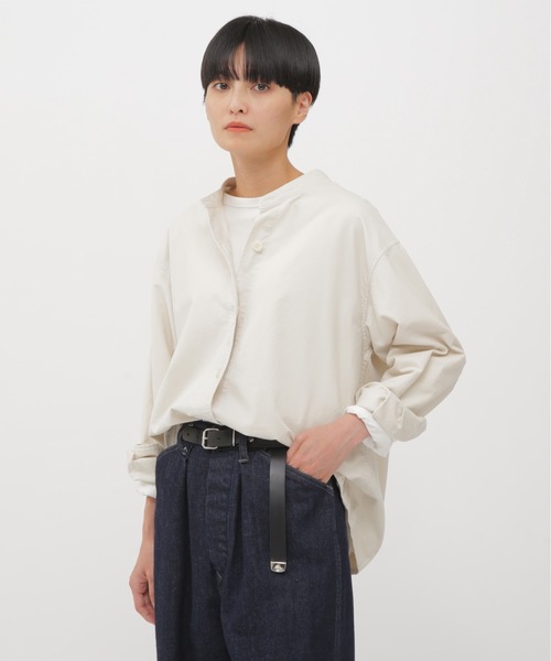 MHL.（エムエイチエル）の「SOFT HOPSACK（シャツ/ブラウス・レディース・グレー/オフホワイト/セージグリーン・3/2/1）」の2枚目の写真