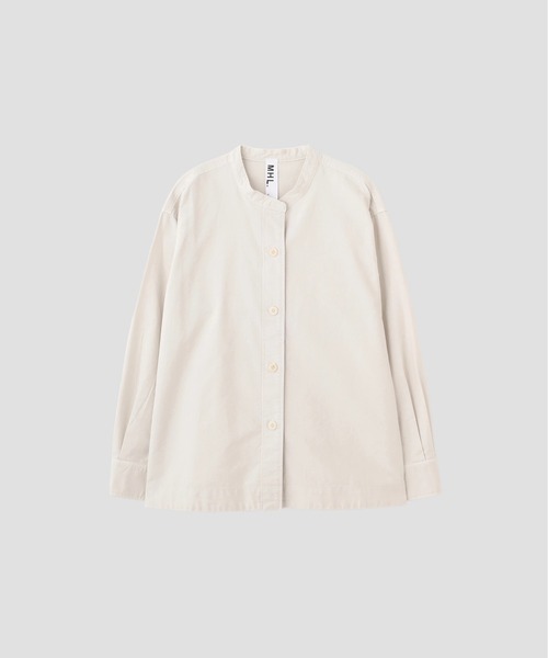 MHL.（エムエイチエル）の「SOFT HOPSACK（シャツ/ブラウス・レディース・グレー/オフホワイト/セージグリーン・3/2/1）」の6枚目の写真