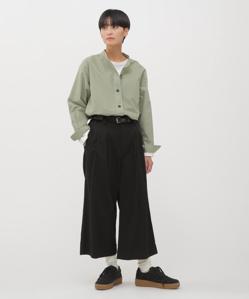 MHL.（エムエイチエル）の「SOFT HOPSACK（シャツ/ブラウス・レディース・グレー/オフホワイト/セージグリーン・3/2/1）」の11枚目の写真