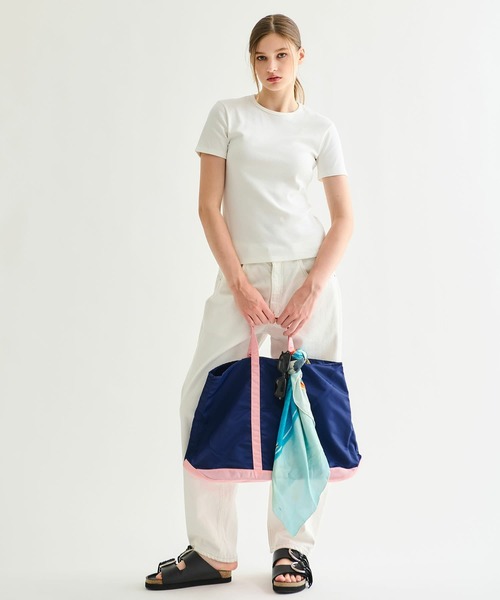 ESTNATION(エストネーション)の「J.B.ATTIRE / ナイロン キャンバス トートバッグ《ESTNATION EXCLUSIVE》(トートバッグ・レディース・オフホワイト/ネイビー・FREE)」の14枚目の写真