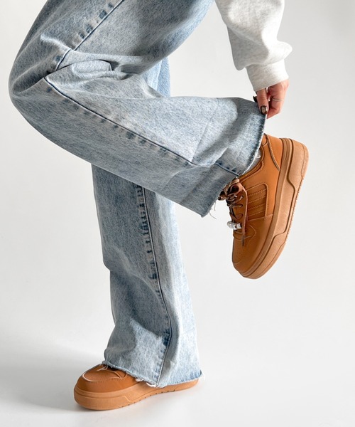 Shoes in Closet(シューズインクローゼット)の「厚底 パールチャーム付 ダブルシューレース コート スニーカー 5434(スニーカー・レディース・ブラック系その他6/イエロー系その他6・M/S/LL/L)」の15枚目の写真