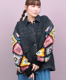 チチカカ（チチカカ）の「Rico ハンドクロシェスリーブデニムジャケット（デニムジャケット）」
