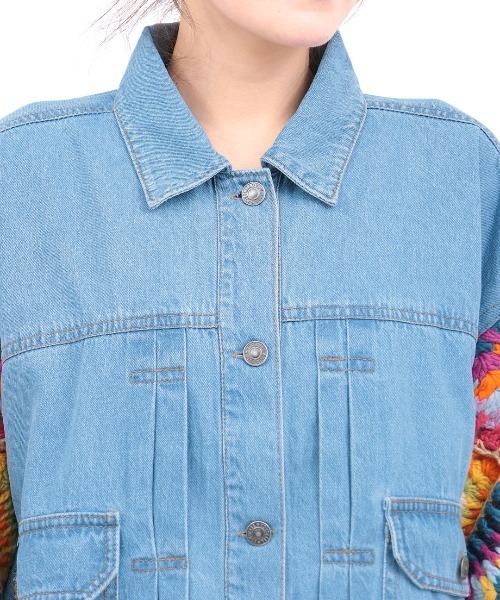 チチカカ(チチカカ)の「Rico ハンドクロシェスリーブデニムジャケット(デニムジャケット・レディース・ブルー/ブラック・FREE)」の11枚目の写真