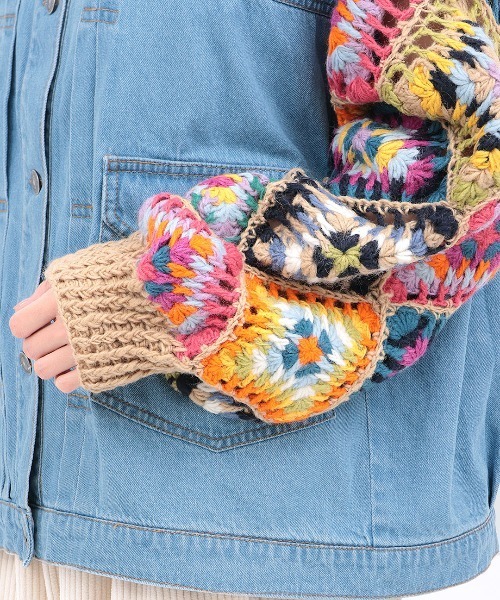 チチカカ(チチカカ)の「Rico ハンドクロシェスリーブデニムジャケット(デニムジャケット・レディース・ブルー/ブラック・FREE)」の12枚目の写真