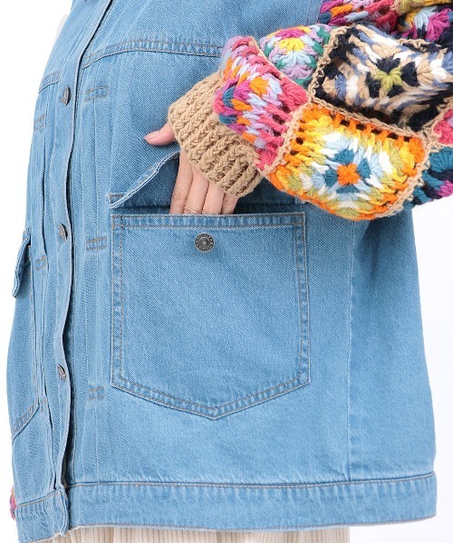 チチカカ(チチカカ)の「Rico ハンドクロシェスリーブデニムジャケット(デニムジャケット・レディース・ブルー/ブラック・FREE)」の13枚目の写真