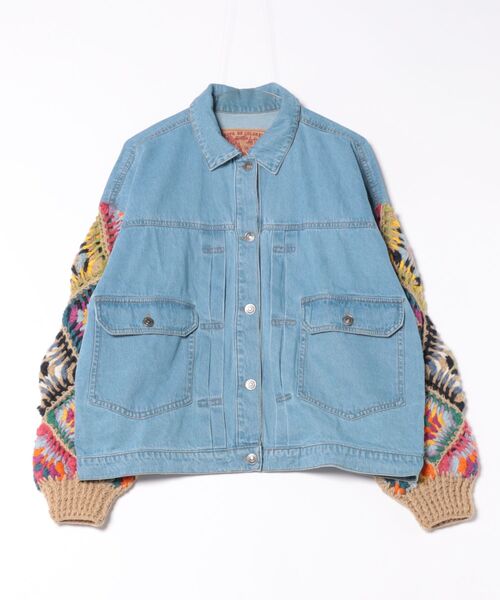 チチカカ(チチカカ)の「Rico ハンドクロシェスリーブデニムジャケット(デニムジャケット・レディース・ブルー/ブラック・FREE)」の20枚目の写真