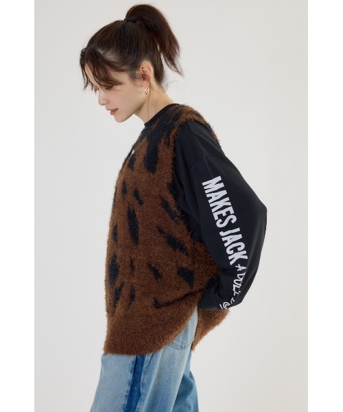 RODEO CROWNS WIDE BOWL(ロデオクラウンズワイドボウル)の「シャギーニットベスト(ベスト・レディース・グレー/アイボリー/ブラウン系その他・FREE)」の12枚目の写真