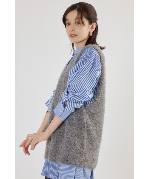 RODEO CROWNS WIDE BOWL(ロデオクラウンズワイドボウル)の「シャギーニットベスト(ベスト・レディース・グレー/アイボリー/ブラウン系その他・FREE)」の5枚目の写真