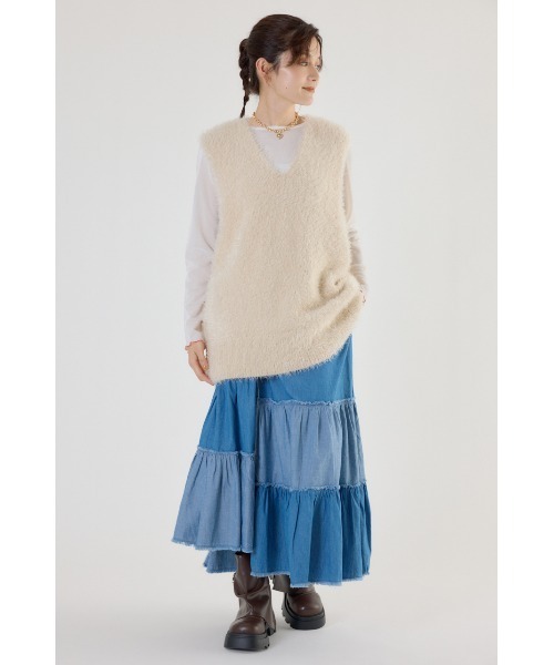 RODEO CROWNS WIDE BOWL(ロデオクラウンズワイドボウル)の「シャギーニットベスト(ベスト・レディース・グレー/アイボリー/ブラウン系その他・FREE)」の19枚目の写真