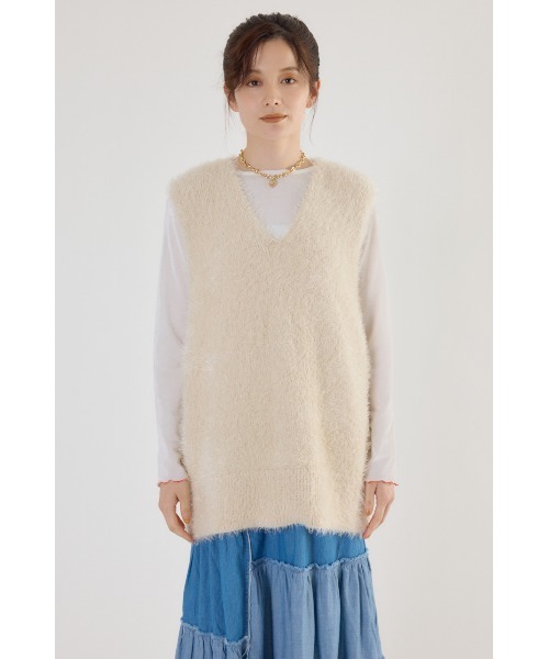 RODEO CROWNS WIDE BOWL(ロデオクラウンズワイドボウル)の「シャギーニットベスト(ベスト・レディース・グレー/アイボリー/ブラウン系その他・FREE)」の21枚目の写真