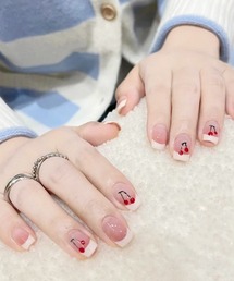 ONEP STAR（ワンピスター）の「簡単にネイルチップ ハンドネイルチップ ピンクちゅるんデザイン（ネイルシール/ネイルチップ）」