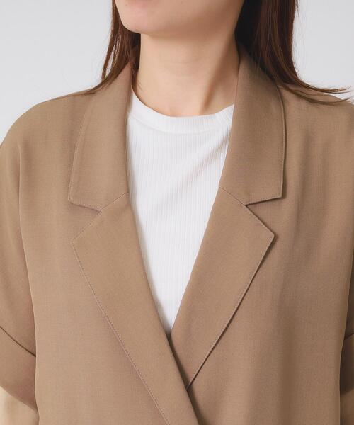 【未使用】whim gazette ジャケット　テーラード　手洗い可　日本製 セール】【手洗い可／セットアップ可】5分袖ジャケット（テーラード