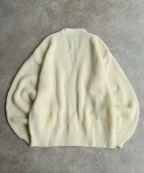 KANGOL(カンゴール)の「【KANGOL/カンゴール】ロゴ刺繍 畦編み Vネック ニット カーディガン(カーディガン/ボレロ・メンズ・ブラック/ベージュ/ネイビー/アイボリー・M/L/XL)」の10枚目の写真