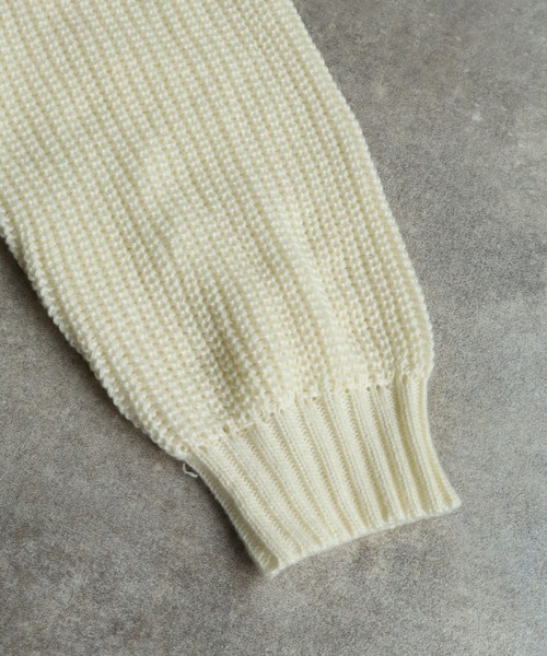 KANGOL(カンゴール)の「【KANGOL/カンゴール】ロゴ刺繍 畦編み Vネック ニット カーディガン(カーディガン/ボレロ・メンズ・ブラック/ベージュ/ネイビー/アイボリー・M/L/XL)」の6枚目の写真