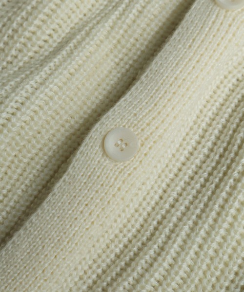 KANGOL(カンゴール)の「【KANGOL/カンゴール】ロゴ刺繍 畦編み Vネック ニット カーディガン(カーディガン/ボレロ・メンズ・ブラック/ベージュ/ネイビー/アイボリー・M/L/XL)」の7枚目の写真