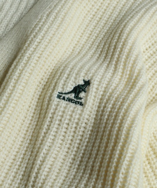 KANGOL(カンゴール)の「【KANGOL/カンゴール】ロゴ刺繍 畦編み Vネック ニット カーディガン(カーディガン/ボレロ・メンズ・ブラック/ベージュ/ネイビー/アイボリー・M/L/XL)」の8枚目の写真