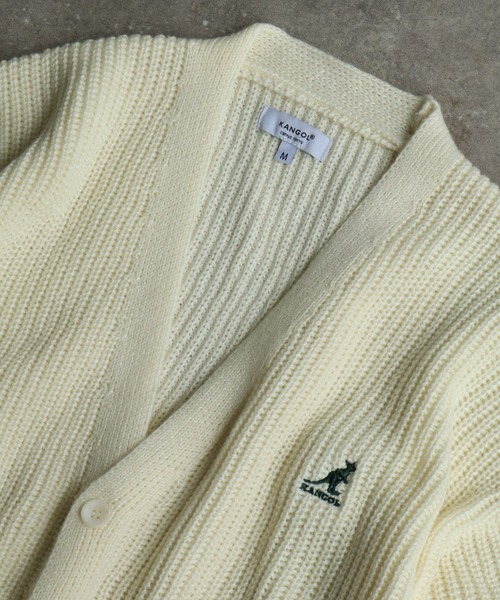 KANGOL(カンゴール)の「【KANGOL/カンゴール】ロゴ刺繍 畦編み Vネック ニット カーディガン(カーディガン/ボレロ・メンズ・ブラック/ベージュ/ネイビー/アイボリー・M/L/XL)」の9枚目の写真