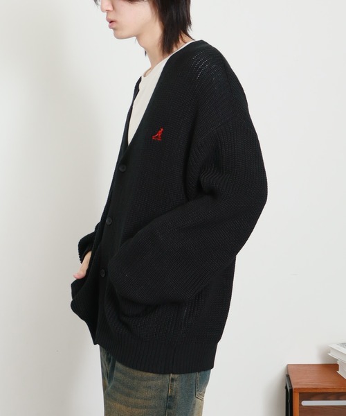 KANGOL(カンゴール)の「【KANGOL/カンゴール】ロゴ刺繍 畦編み Vネック ニット カーディガン(カーディガン/ボレロ・メンズ・ブラック/ベージュ/ネイビー/アイボリー・M/L/XL)」の21枚目の写真