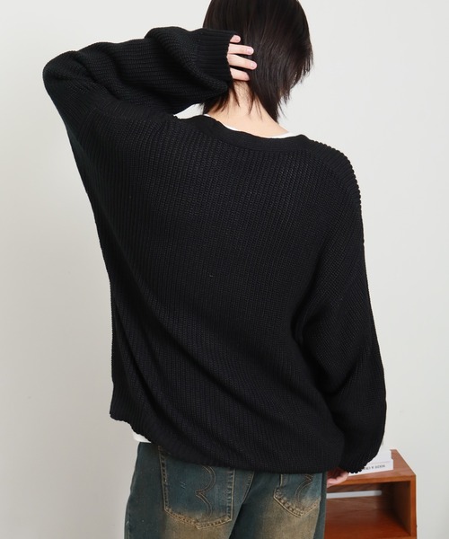 KANGOL(カンゴール)の「【KANGOL/カンゴール】ロゴ刺繍 畦編み Vネック ニット カーディガン(カーディガン/ボレロ・メンズ・ブラック/ベージュ/ネイビー/アイボリー・M/L/XL)」の22枚目の写真